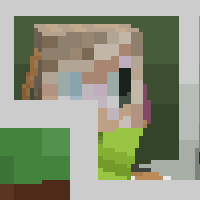 a 3d turntable model of dream from dream smp as a small chibi action figure in a box